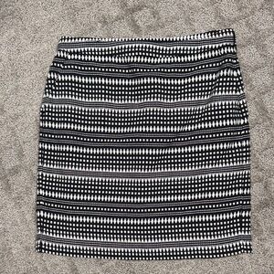 Banana Republic Black and White Striped Pencil Skirt